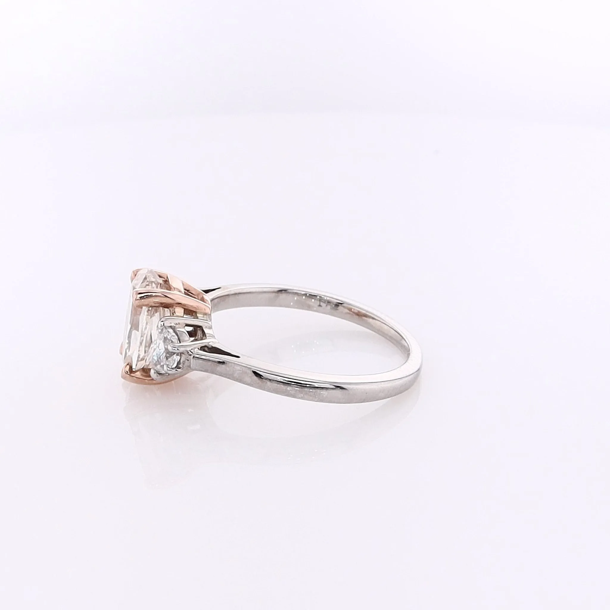 Estate Platinum and 18 Karat Rose Gold Diamond Engagement Ring