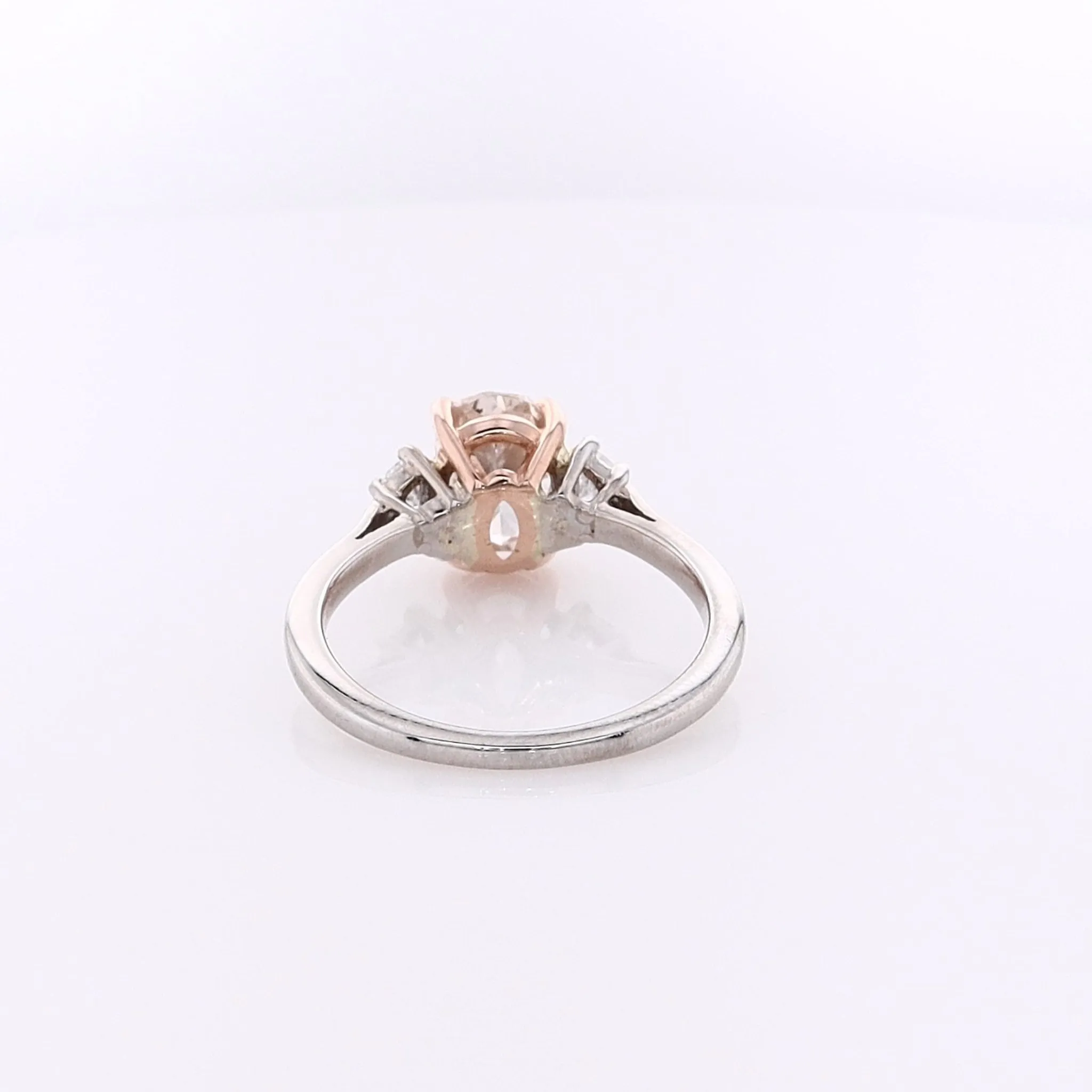 Estate Platinum and 18 Karat Rose Gold Diamond Engagement Ring