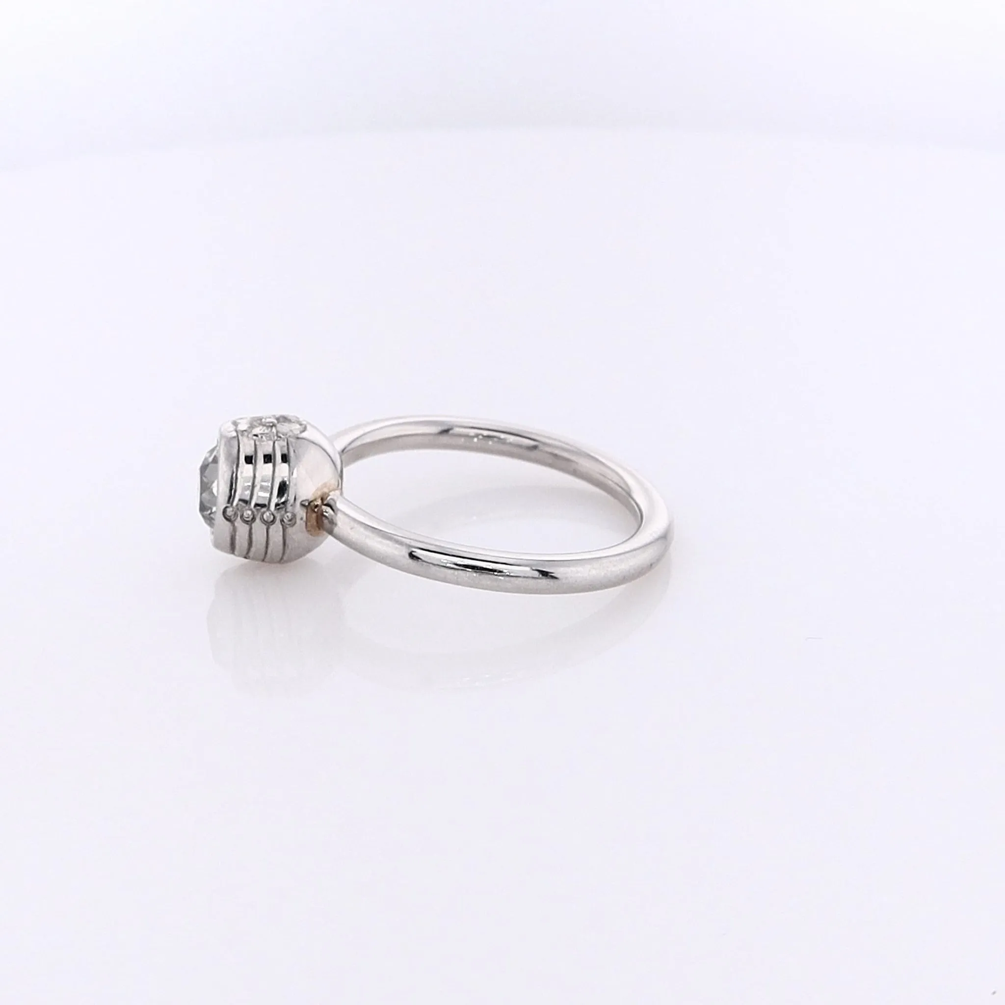 Estate Platinum Bezel Set Diamond Engagement Ring