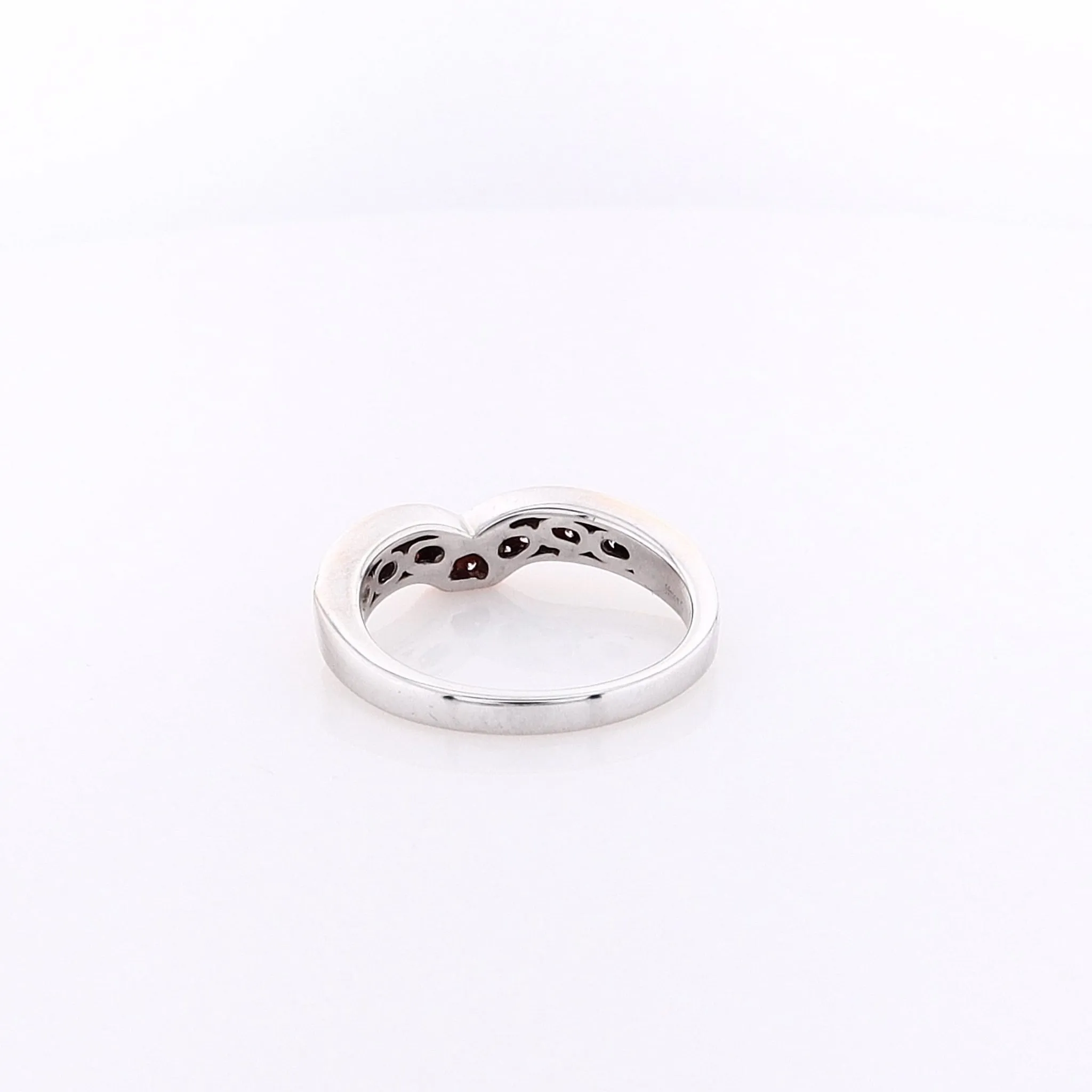 Estate Simon G 18Karat Rose and White Gold  Curved Double Row Diamond Wedding Band