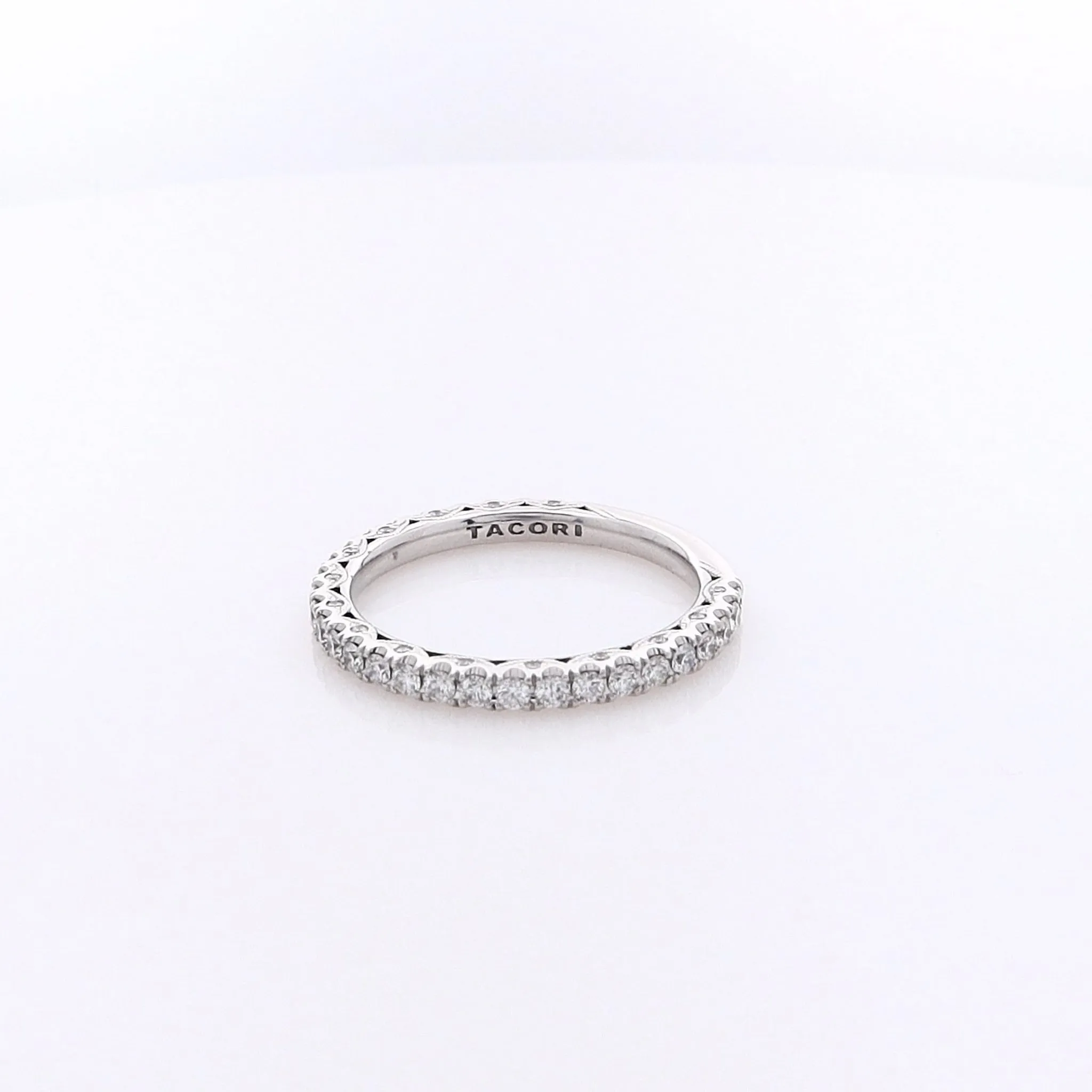 Estate Tacori 18 Karat White Gold Diamond Wedding Band