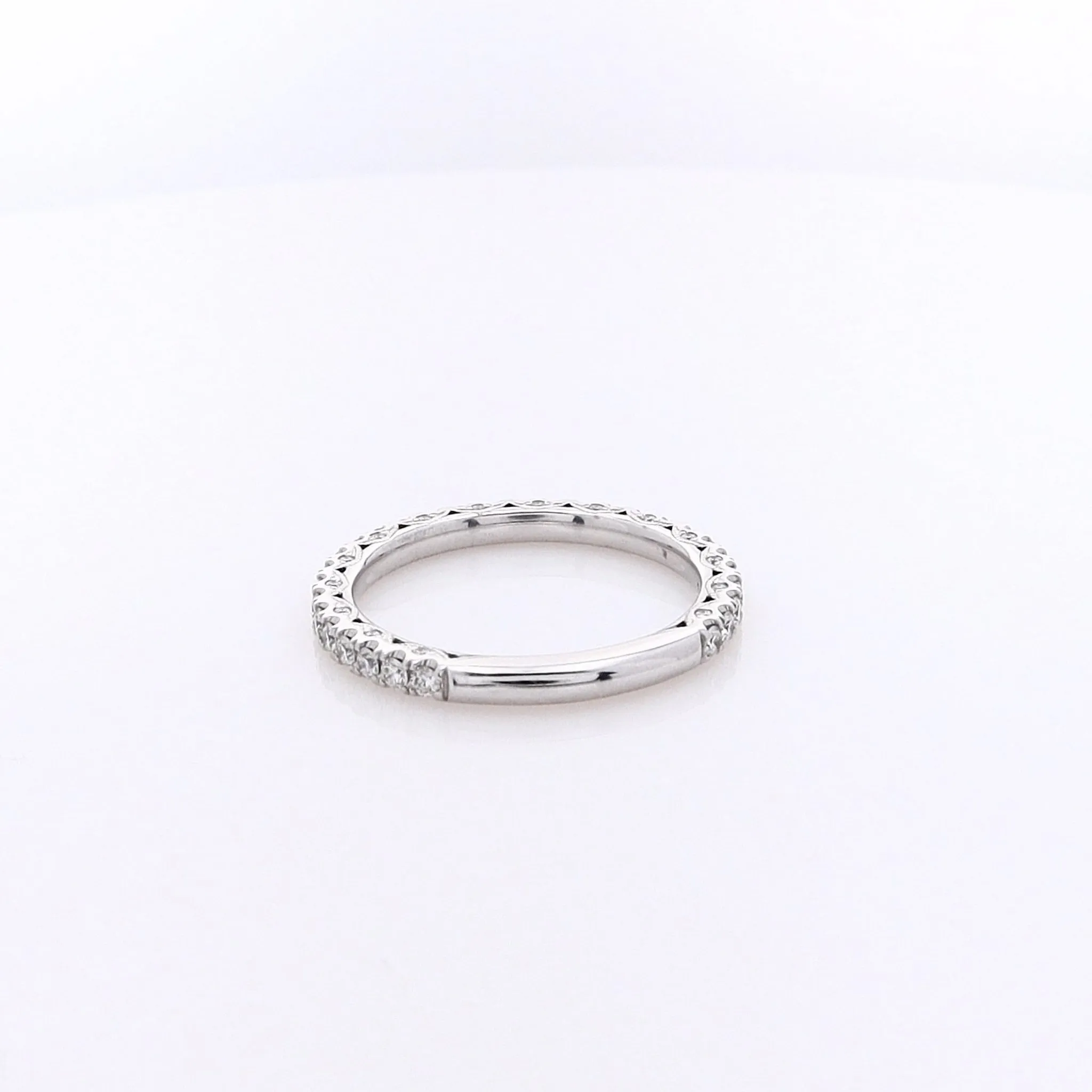 Estate Tacori 18 Karat White Gold Diamond Wedding Band