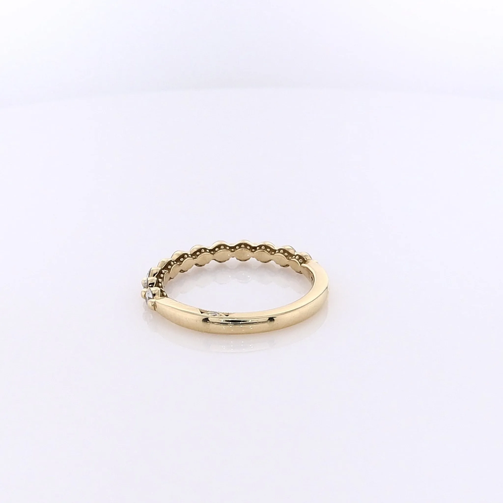 Estate Tacori 18 Karat Yellow Gold Sculpted Crescent Diamond Wedding Band