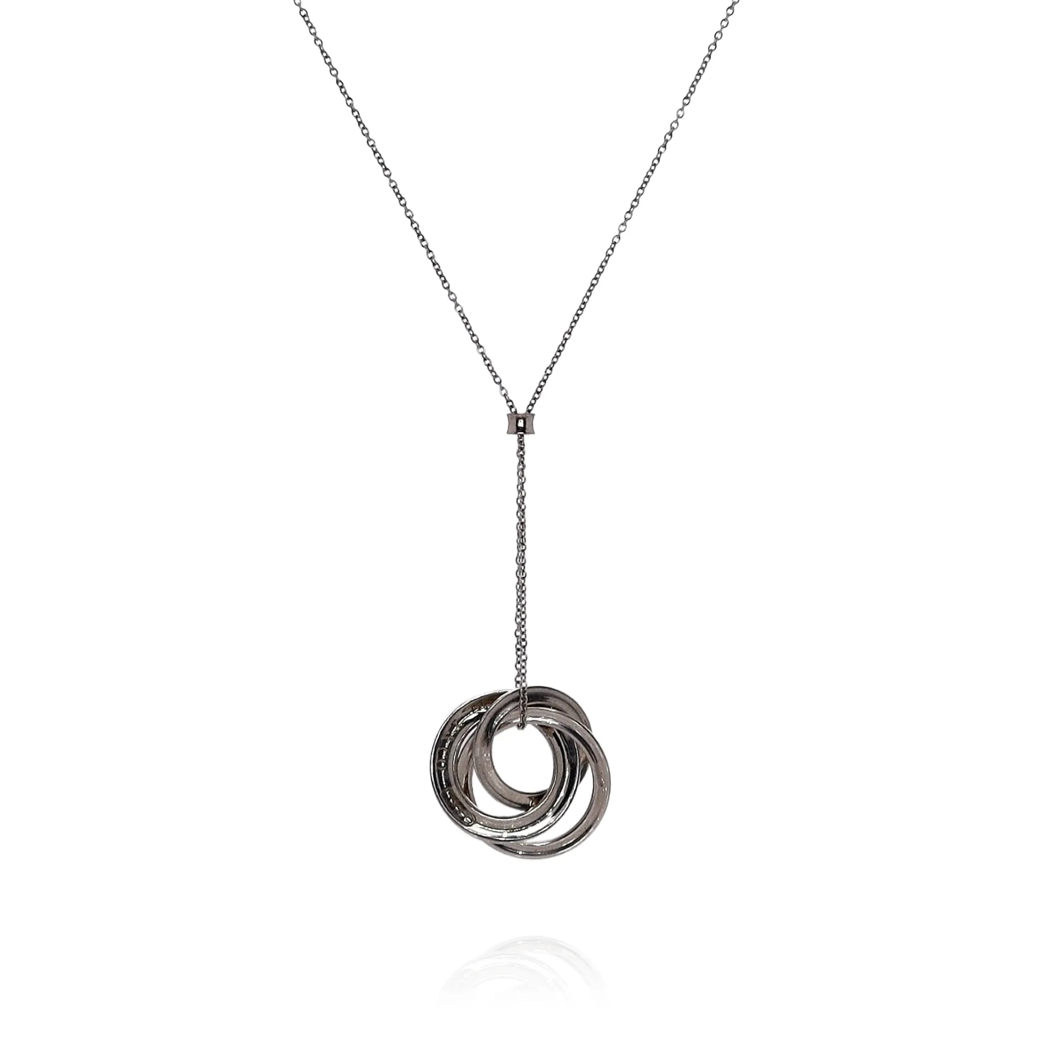 Estate Tiffany & Co Sterling Silver Interlocking Circles Pendant Necklace