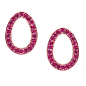 Faberg Colours of Love Sasha Rose Gold Ruby Egg Stud Earrings
