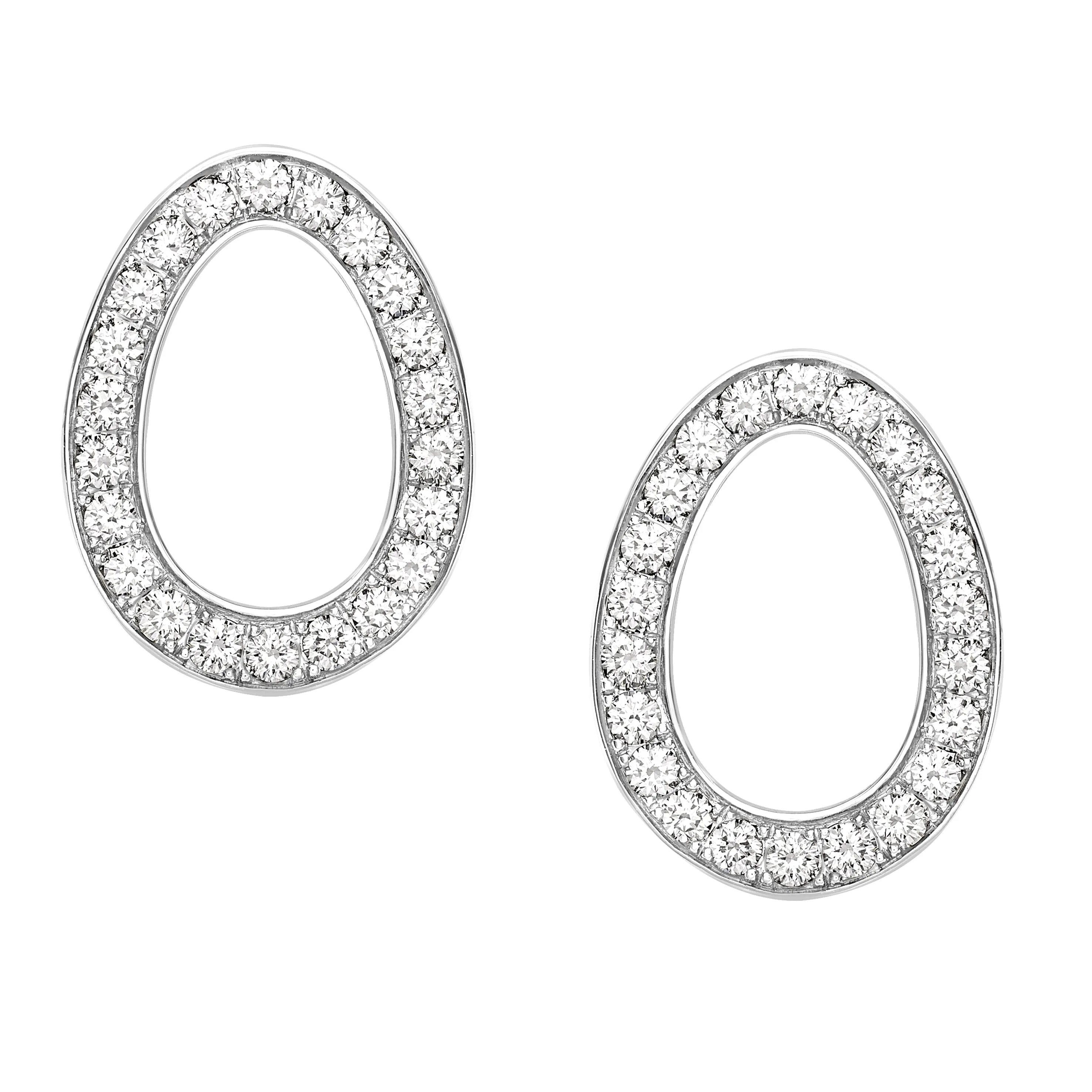Faberg Colours of Love Sasha White Gold Diamond Egg Stud Earrings
