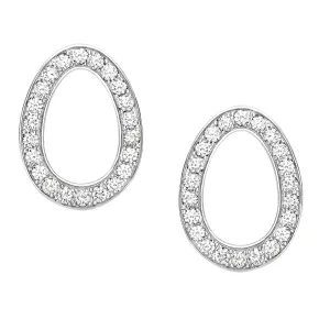 Faberg Colours of Love Sasha White Gold Diamond Egg Stud Earrings