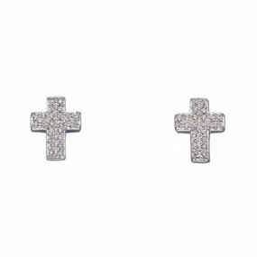 Fiorelli Silver Cross Stud Earrings E5650C