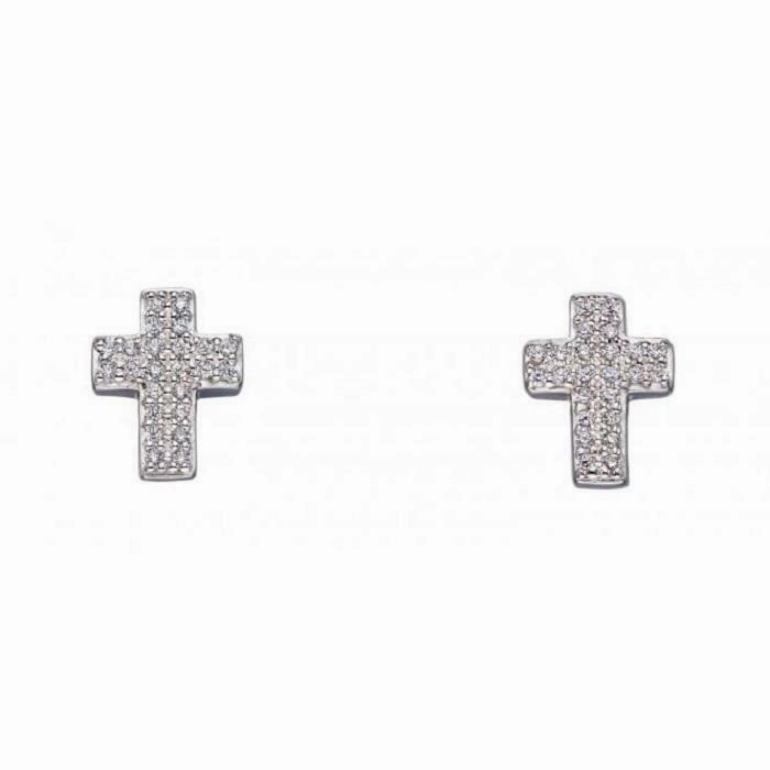 Fiorelli Silver Cross Stud Earrings E5650C