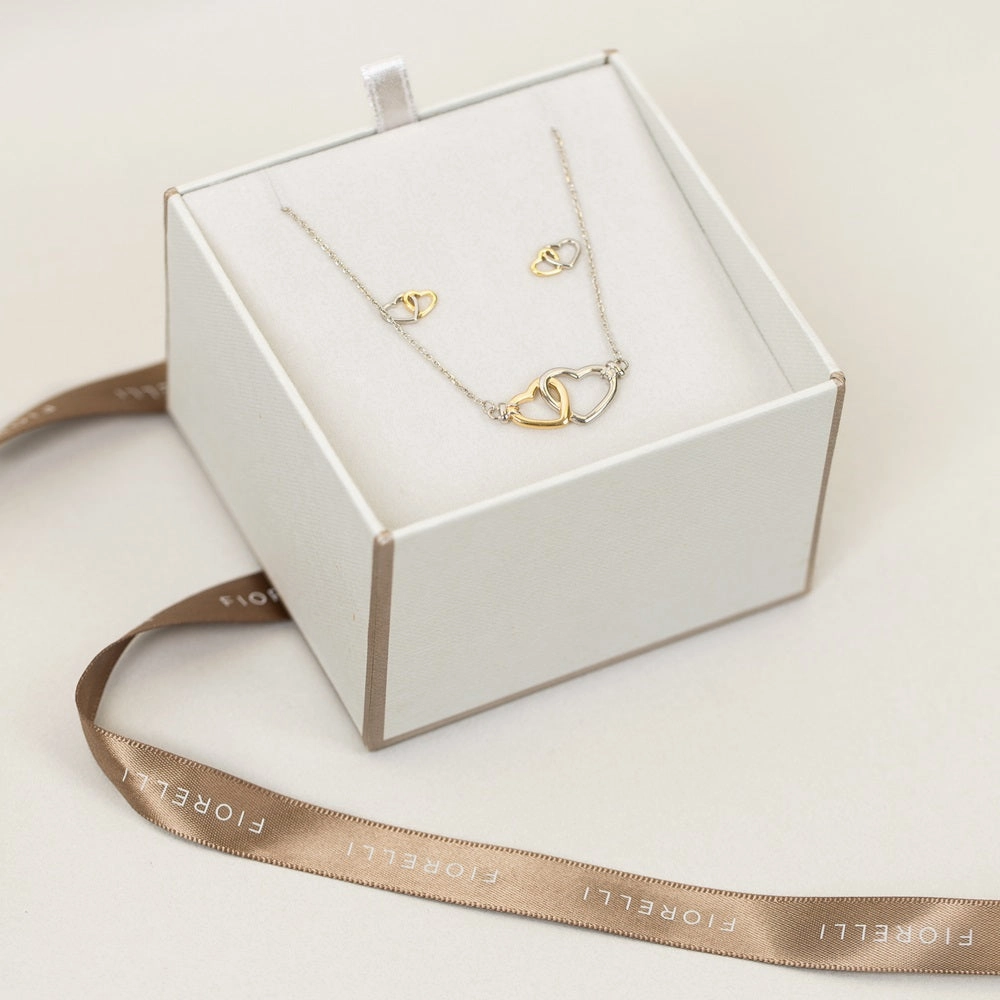 Fiorelli Silver Heart Earrings and Necklace Gift Set