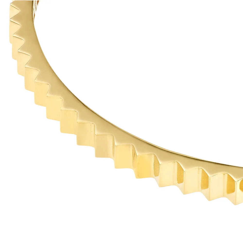 Fluted Hinge Bangle Bracelet