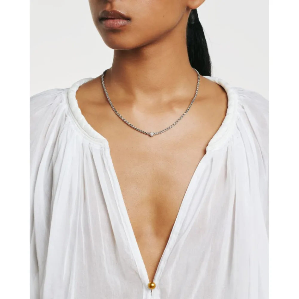 Fope 18k Gold Eka Necklace with Pav Diamonds