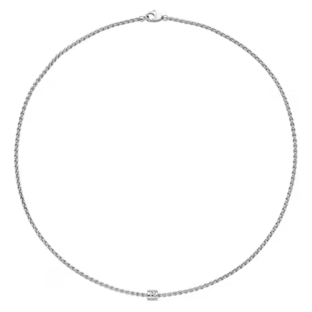 Fope Aria Collection 18k Gold Necklace with Diamond Pav