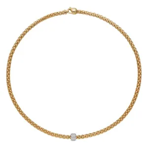 Fope Solo Collection 18k Gold Flexible Necklace with Diamonds