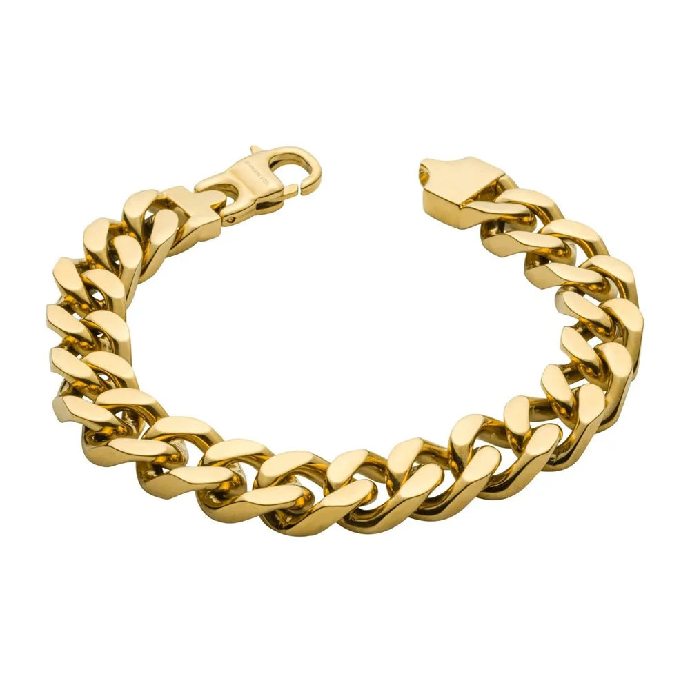 Fred Bennett Stainless Steel Mens Bracelet B5444 - 14ct Gold Plated