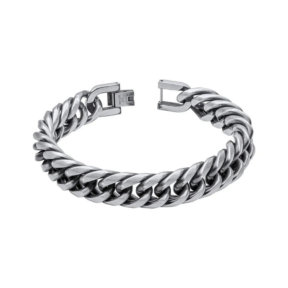 Fred Bennett Stainless Steel Oxidised Chunky Mens Bracelet B5454