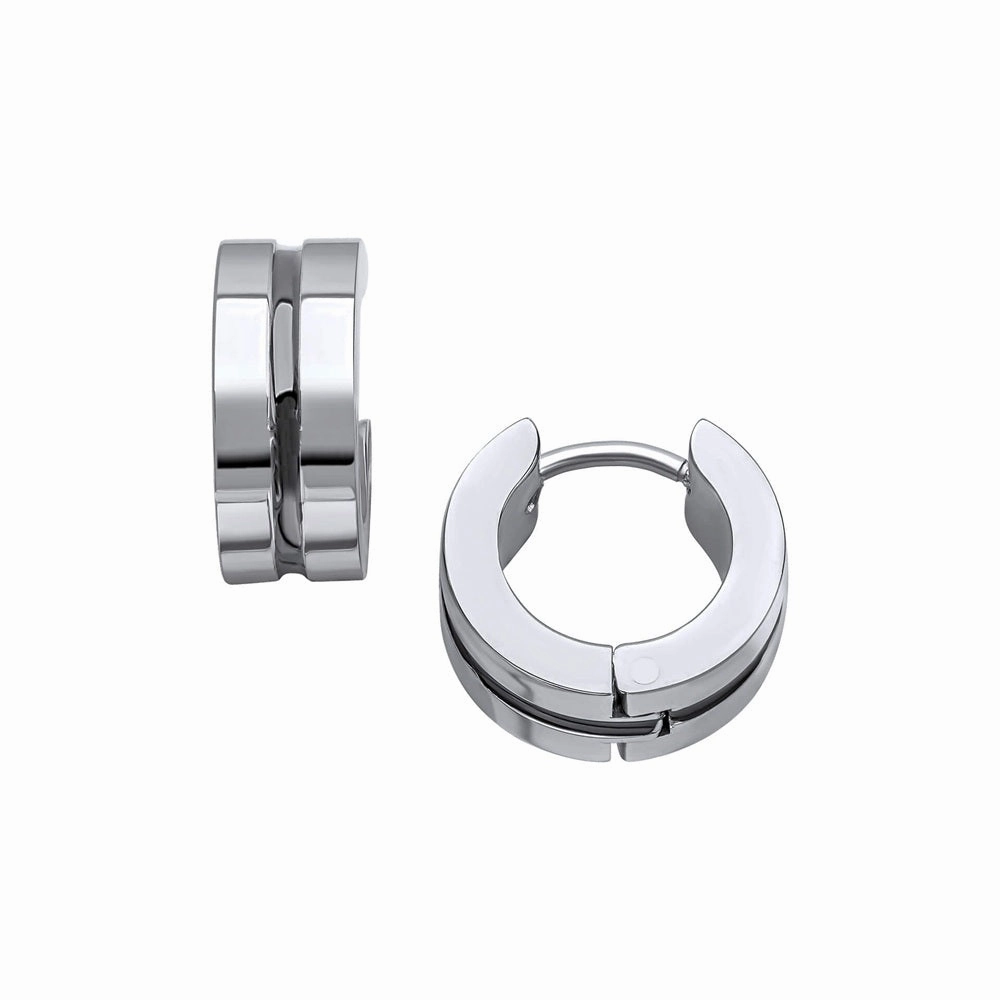 Fred Bennett Stainless Steel Huggie Hoop Earrings E6397