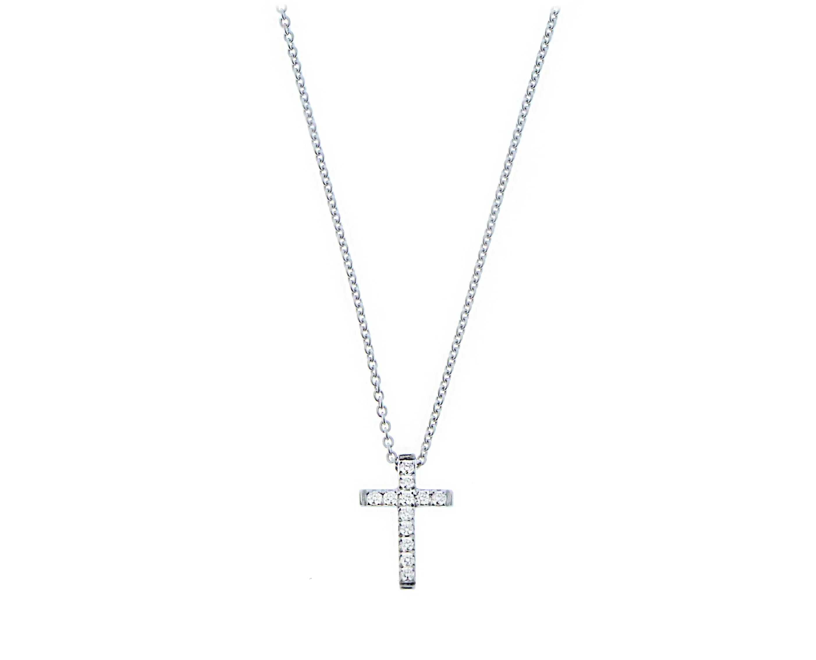 Gold necklace with a diamond cross pendant