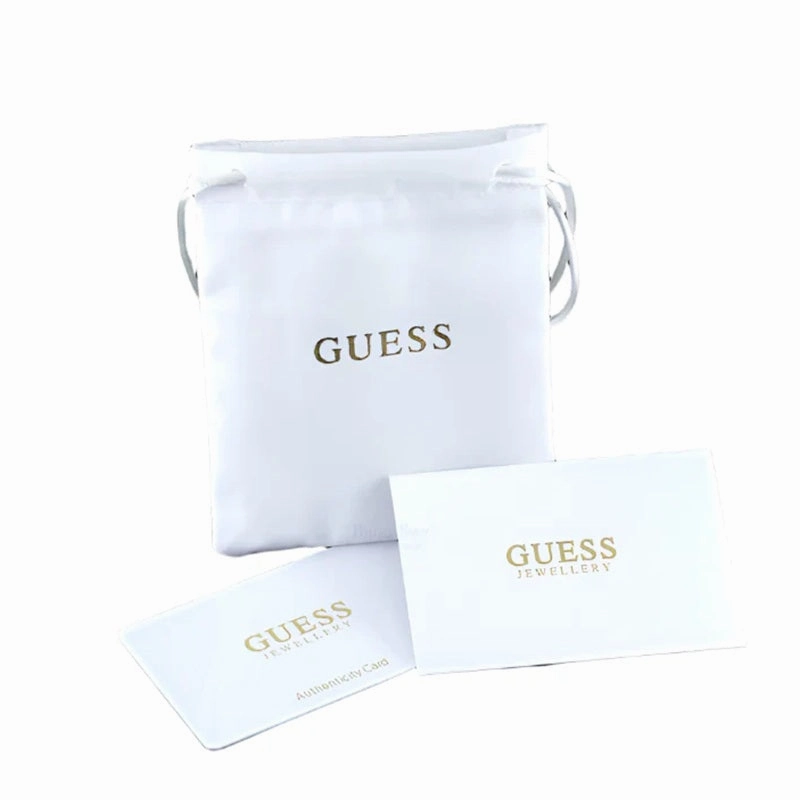 Guess 4G Logo Round Crystal Set Gold Tone Stud Earrings UBE02161YG