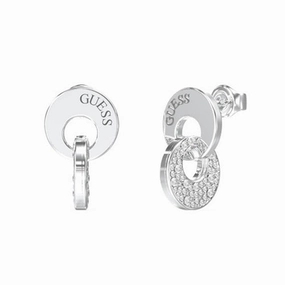 Guess Blooming Summer Interlink Crystal Set Disc Earrings UBE05221RH