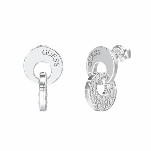 Guess Blooming Summer Interlink Crystal Set Disc Earrings UBE05221RH
