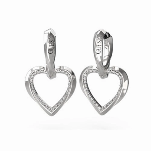 Guess Mon Amour Heart Crystal Drop Earrings JUBE04617JWRH