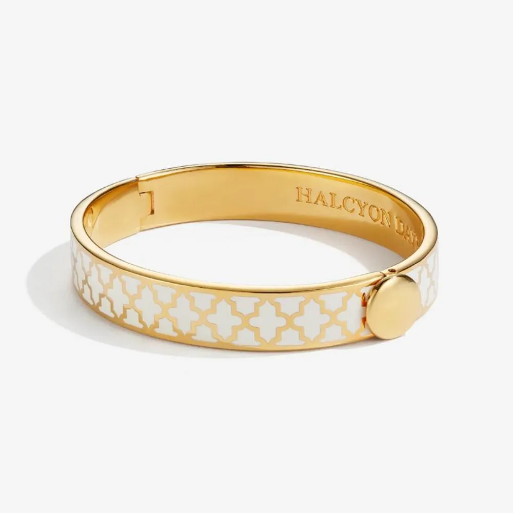 Halcyon Days 1cm Agama Gold Hinged Enamel Bangle