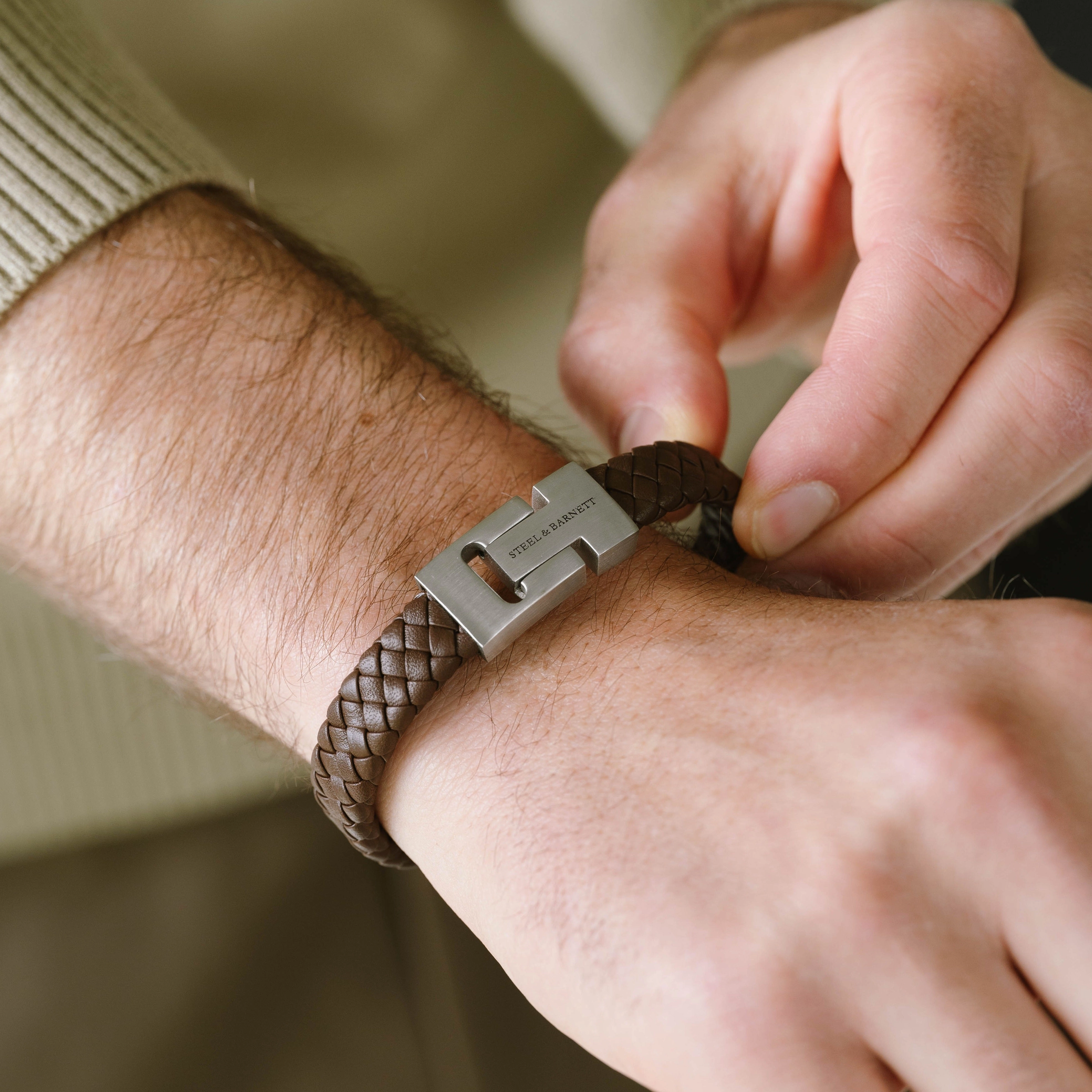 Harrison Nappa Leather Bracelet Brown LBH/003S