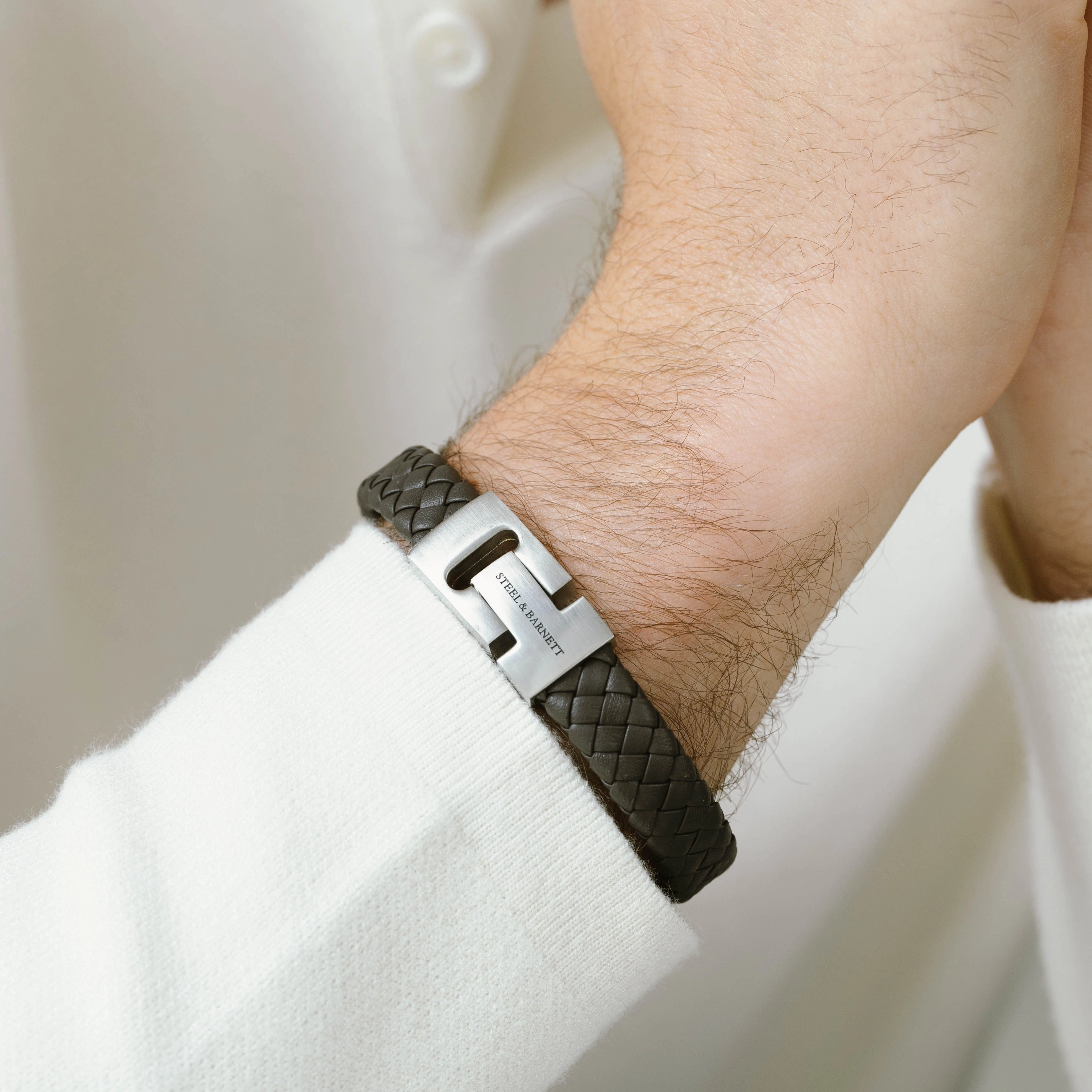 Harrison Nappa Leather Bracelet Dark Gray LBH/005M