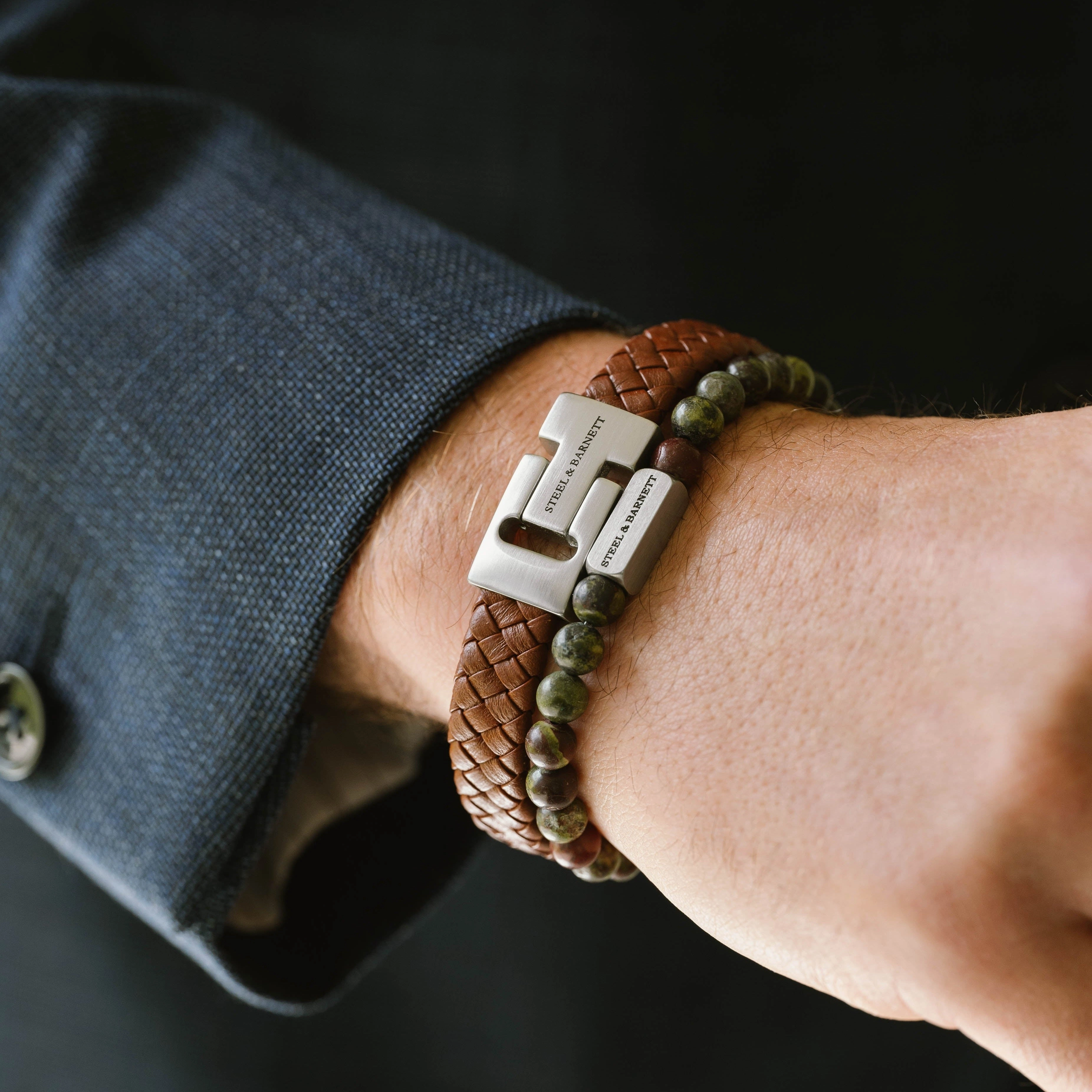Harrison Nappa Leather Bracelet Peanut LBH/004S