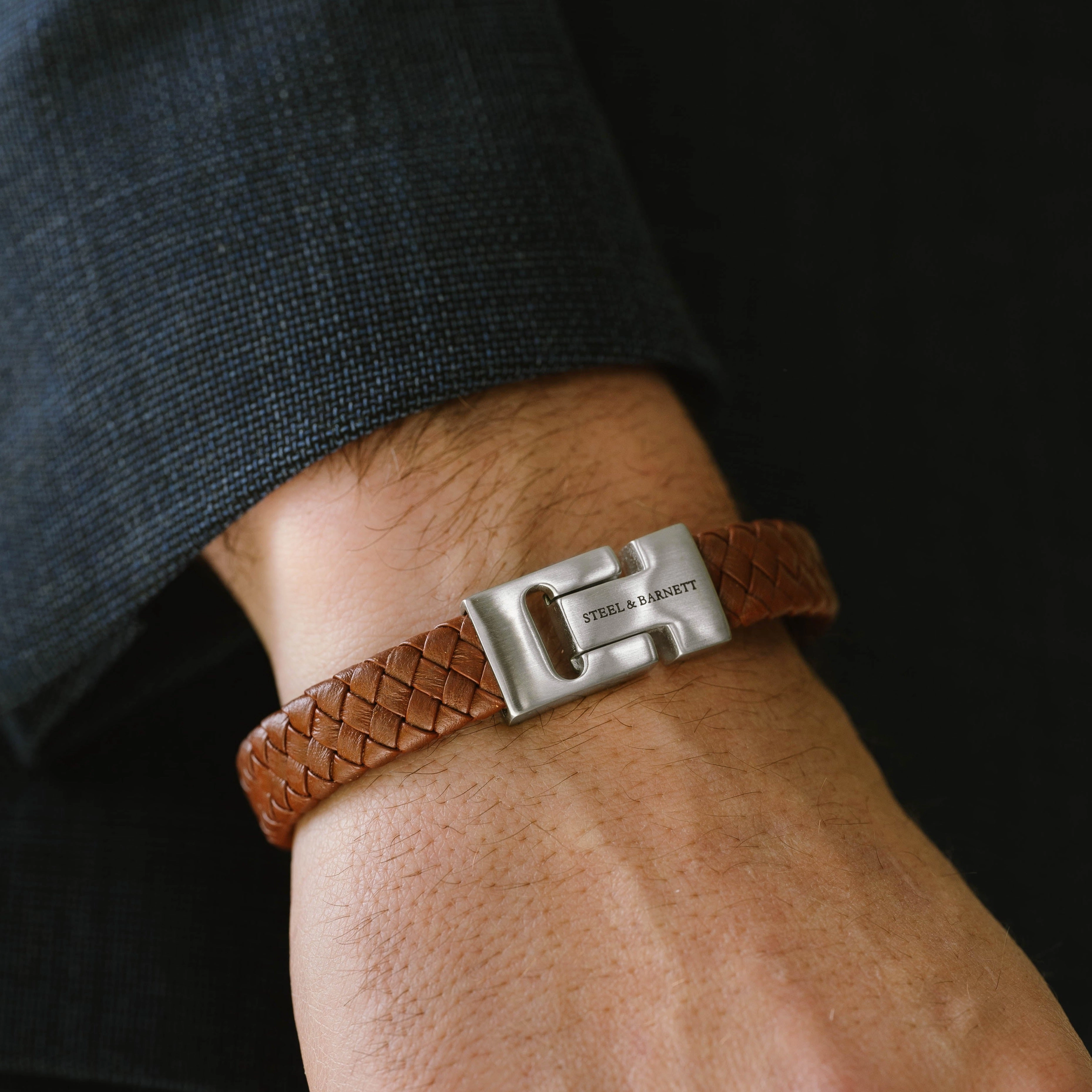 Harrison Nappa Leather Bracelet Peanut LBH/004S