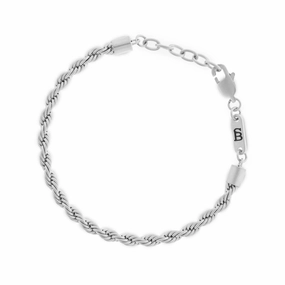 Helix 4mm Chain Bracelet Silver Adjustable B-HEL01-40E50U-TU