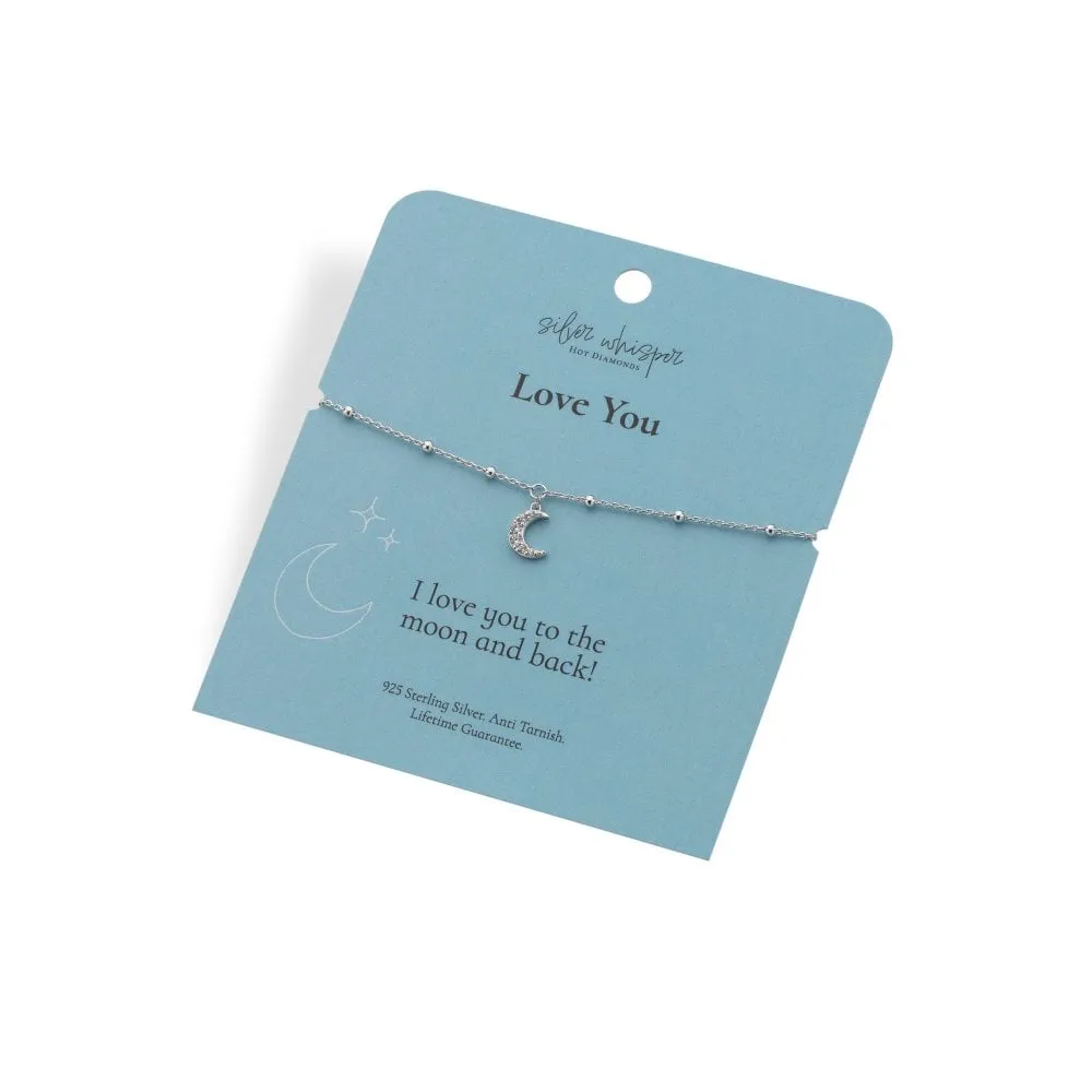Hot Diamonds Silver Whisper Sterling Silver Love You Bracelet SWB007