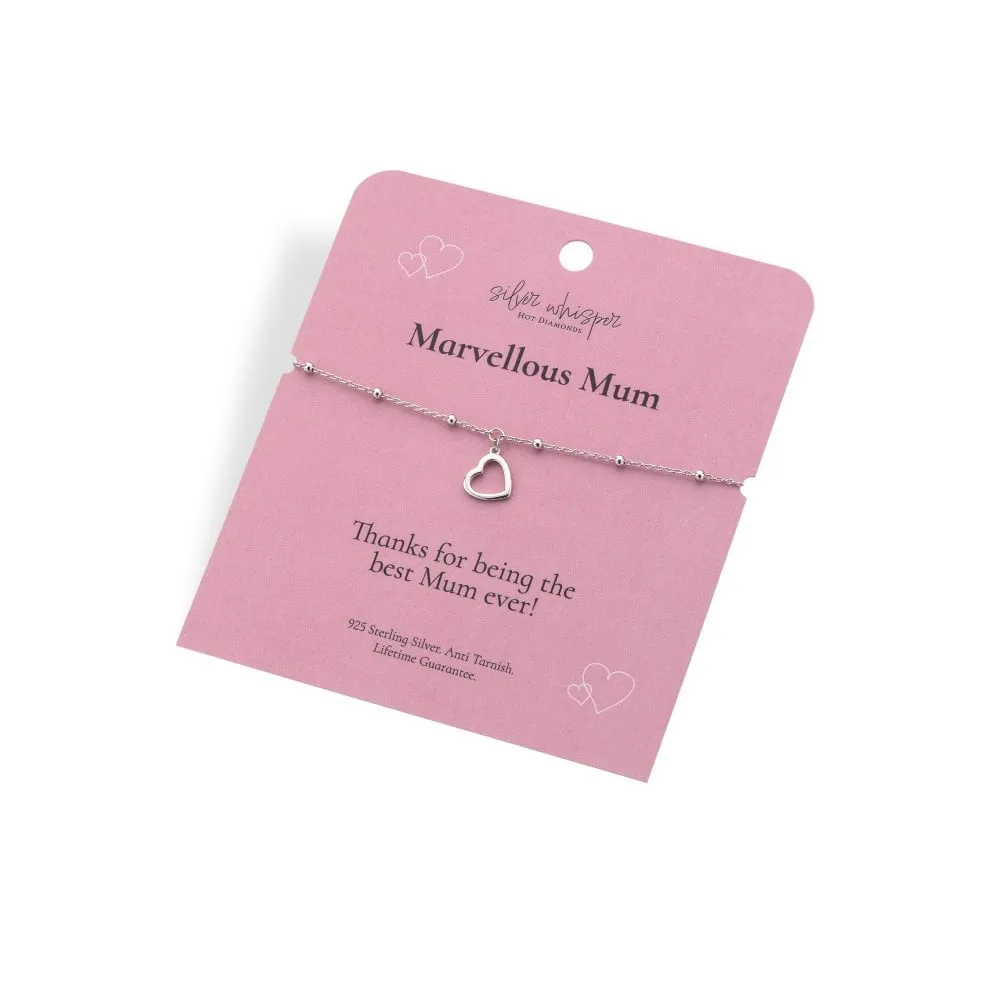 Hot Diamonds Silver Whisper Sterling Silver Marvellous Mum Bracelet SWB012