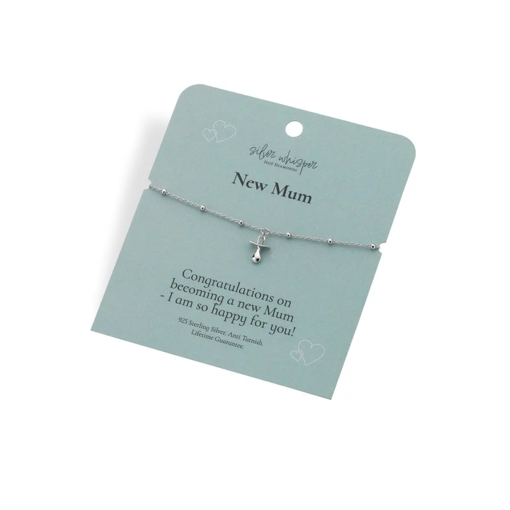Hot Diamonds Silver Whisper Sterling Silver New Mum Bracelet SWB008