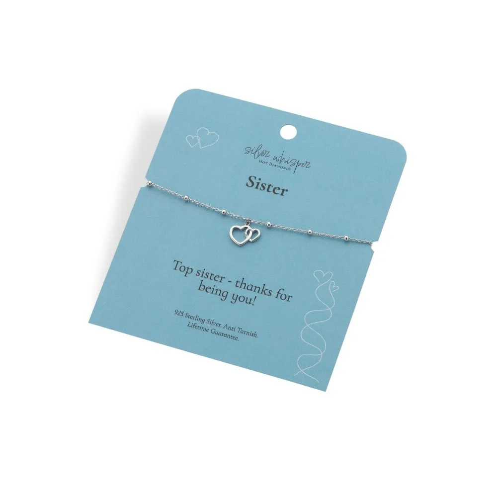 Hot Diamonds Silver Whisper Sterling Silver Sister Bracelet SWB006