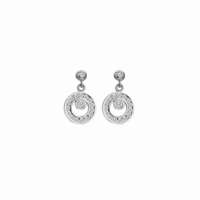 Hot Diamonds Orbit White Topaz Drop Earrings DE744