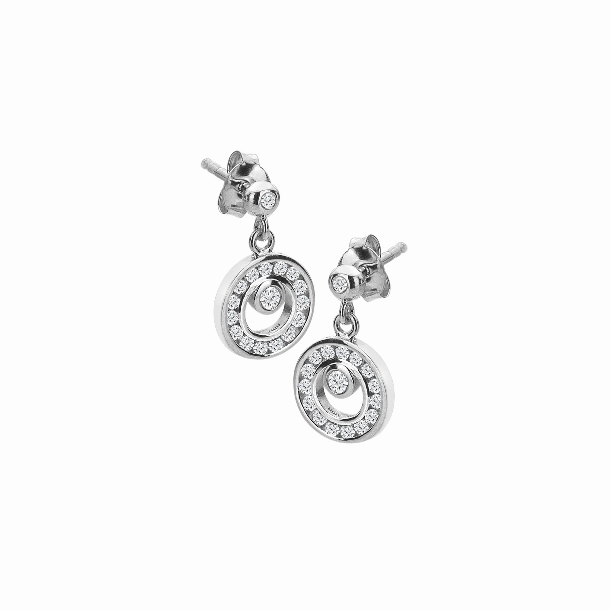 Hot Diamonds Orbit White Topaz Drop Earrings DE744