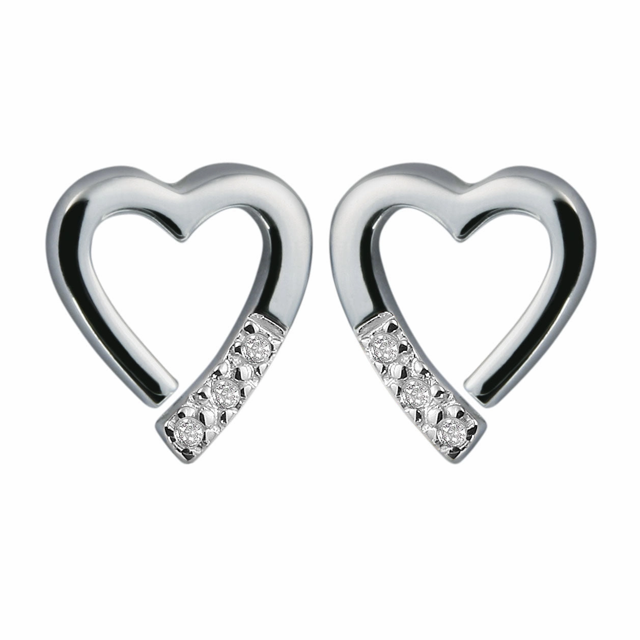 Hot Diamonds Romantic Silver Heart Earrings DE110