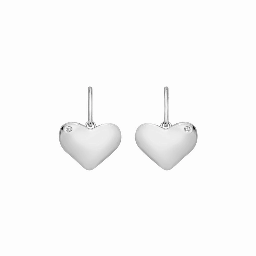 Hot Diamonds Silver Heart Drop Earrings DE780