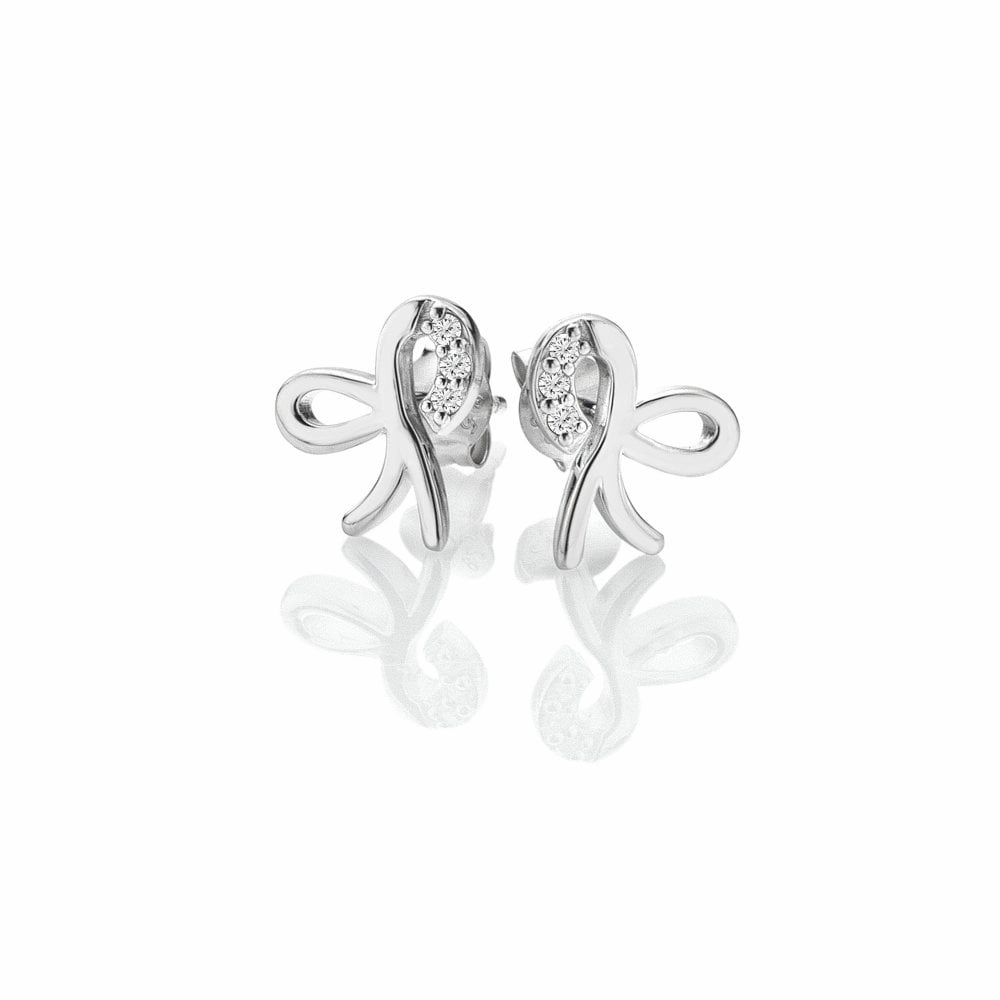 Hot Diamonds Silver Ribbon Earrings DE730