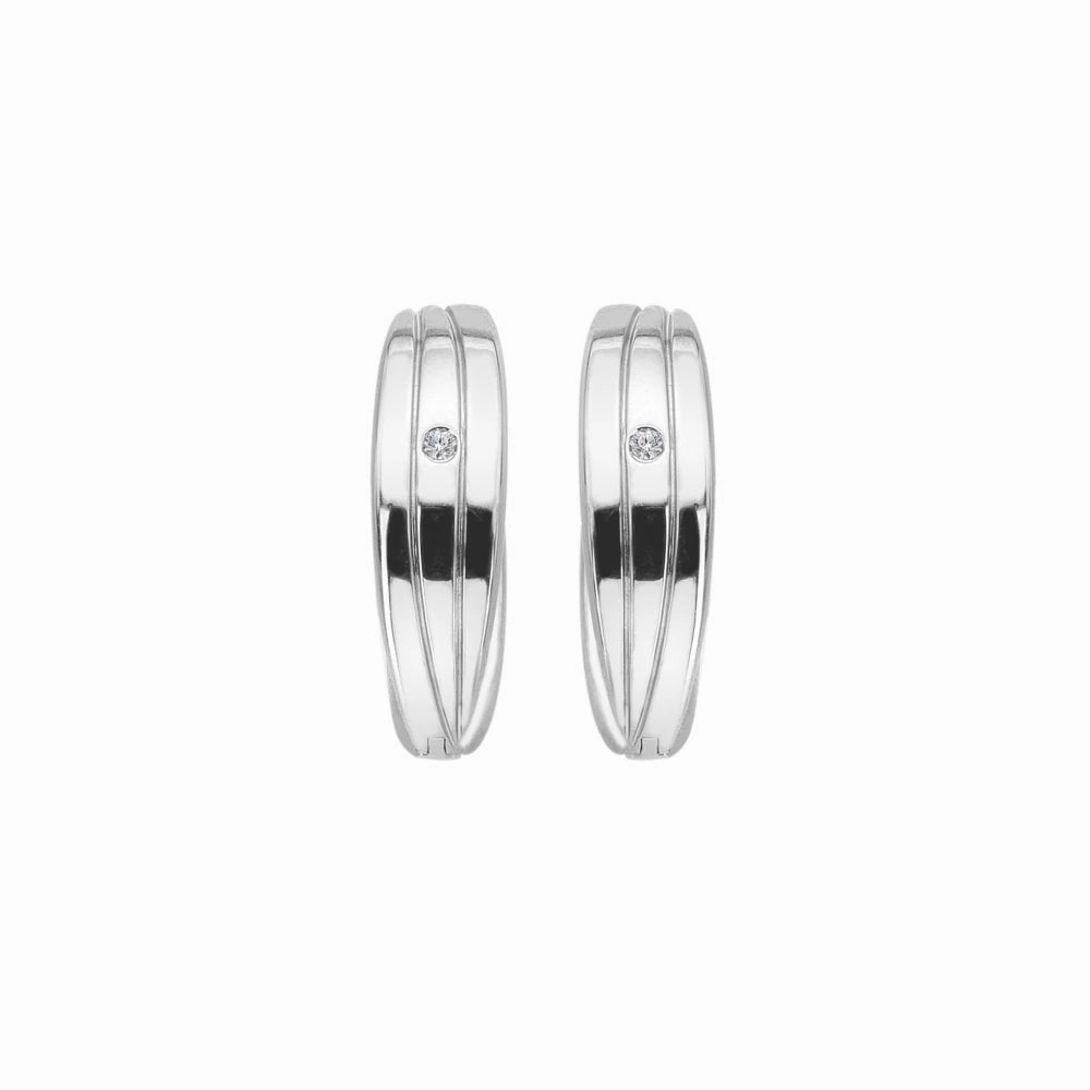 Hot Diamonds Sterling Silver Trio Hoop Earrings DE840