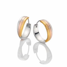 Hot Diamonds Sterling Silver Trio Hoop Earrings DE841 - Tri Colour