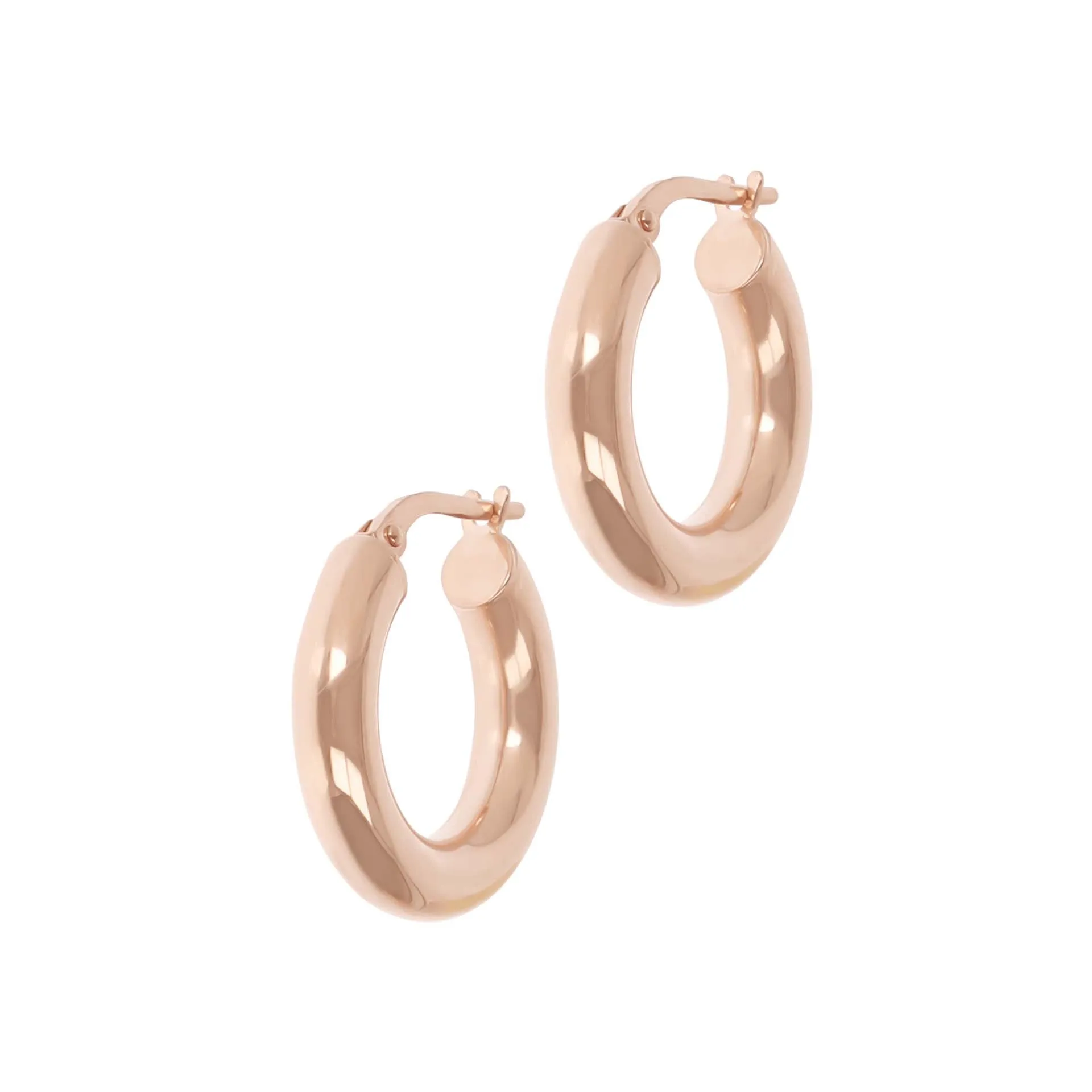 Italian Sterling Silver 3/4" High-Polished Hoop Earrings