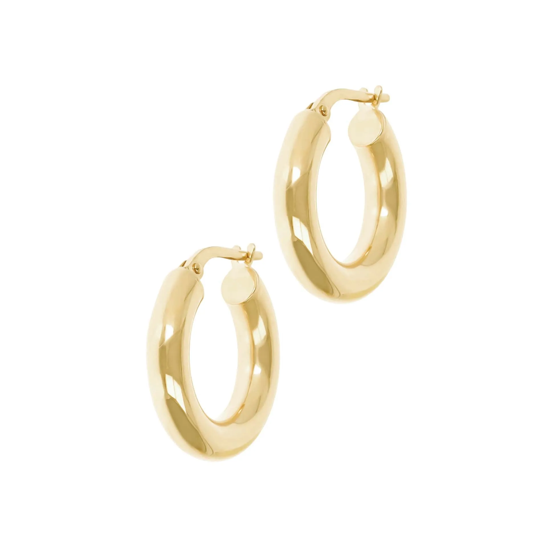 Italian Sterling Silver 3/4" High-Polished Hoop Earrings