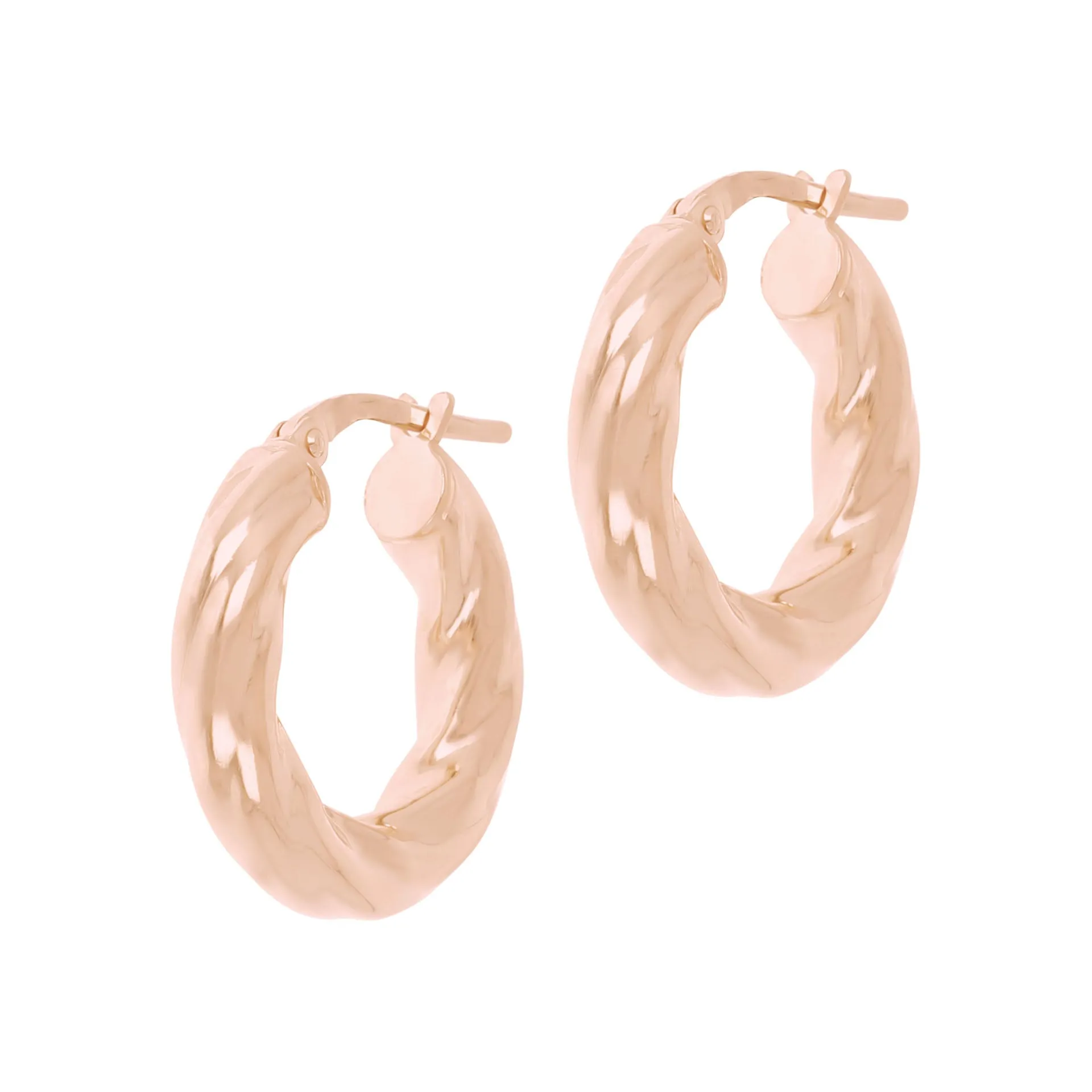 Italian Sterling Silver 3/4" Polished and Twisted Hoop Earrings