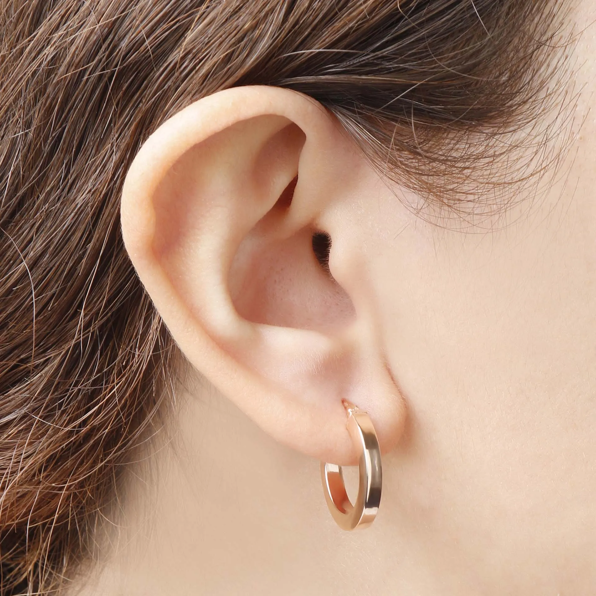 Italian Sterling Silver 3/4" Polished Square Tube Hoop Earrings