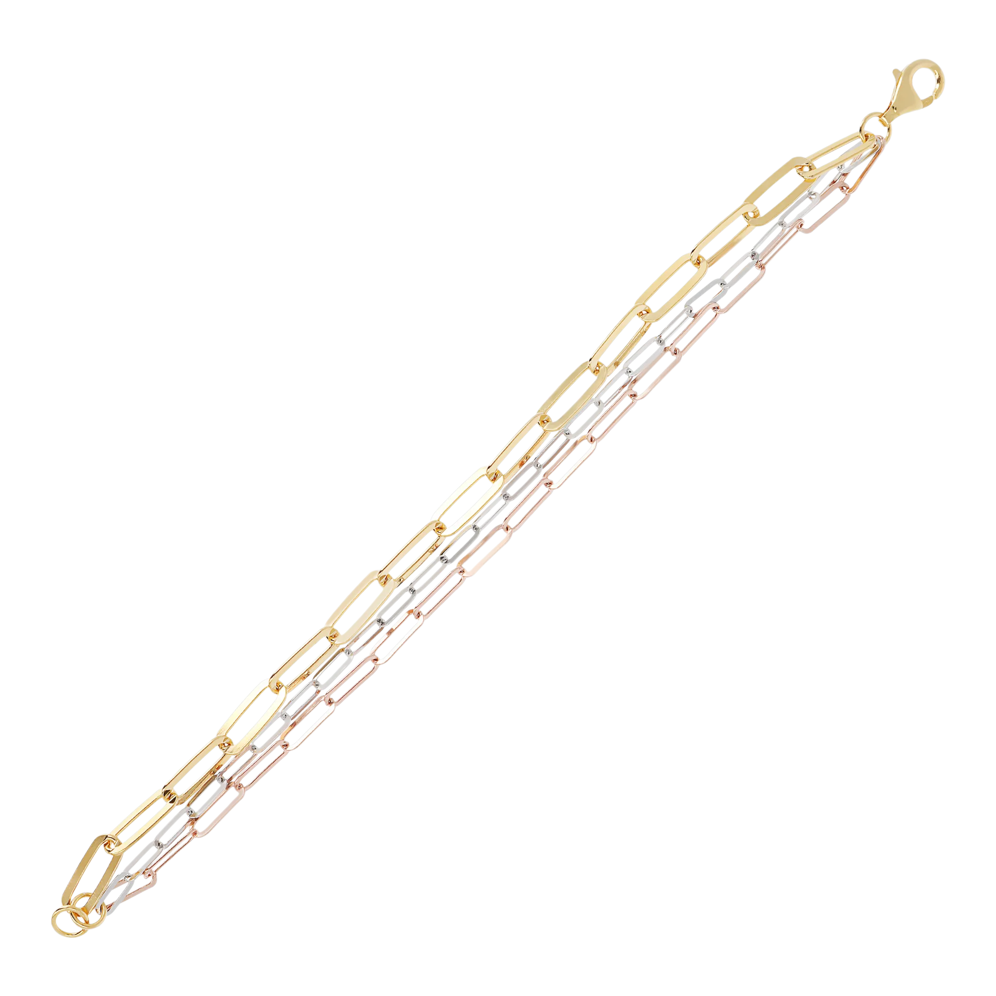Italian Sterling Silver 8-1/4" Multi-Strand Paperclip Bracelet
