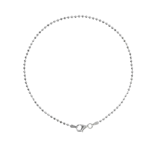 Italian Sterling Silver Diamond-Cut Beaded Ankle Bracelet