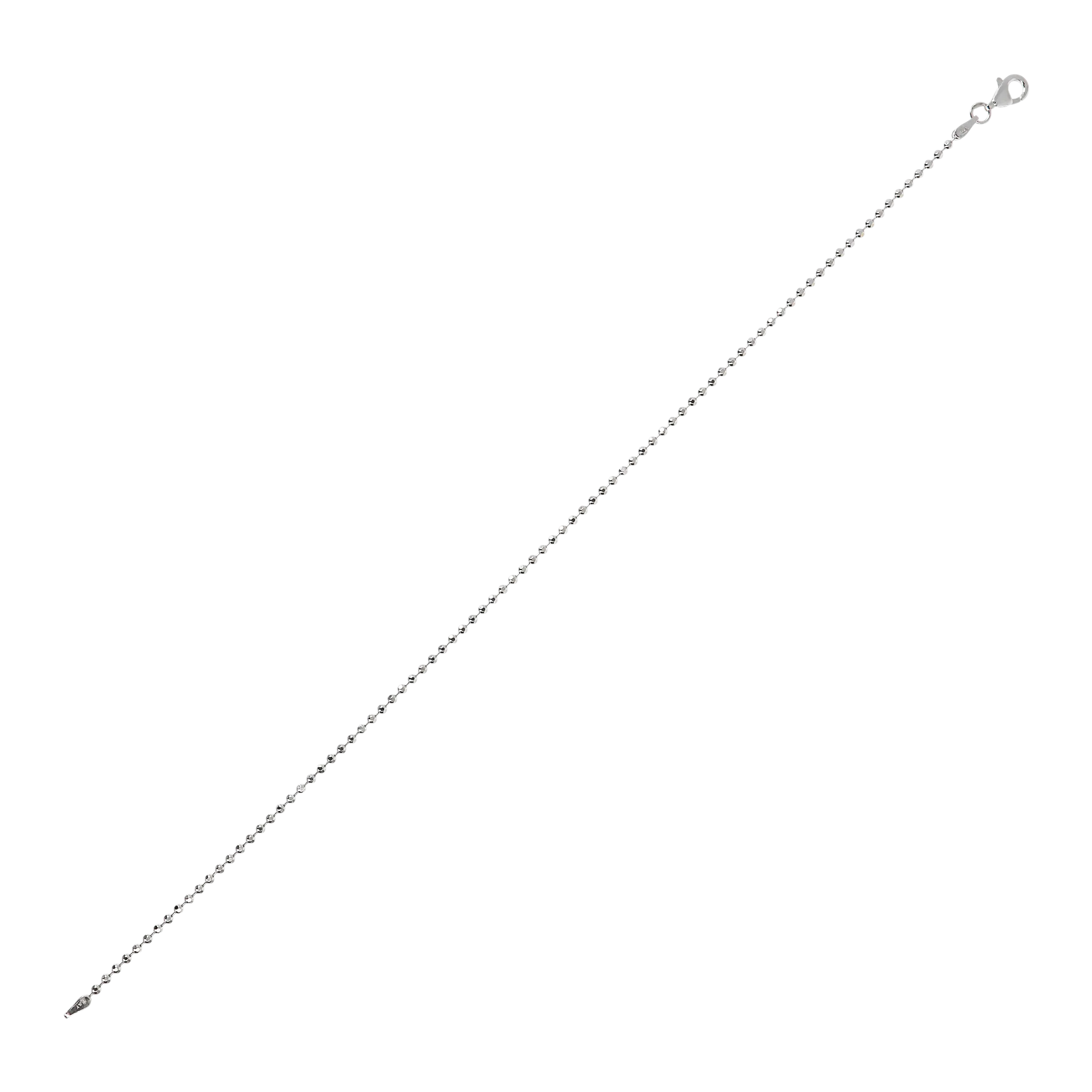 Italian Sterling Silver Diamond-Cut Beaded Ankle Bracelet